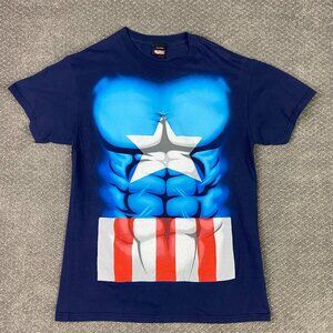 Captain America 2012 T Shirt Men's Medium MAD Engine Marvel Comics Abs